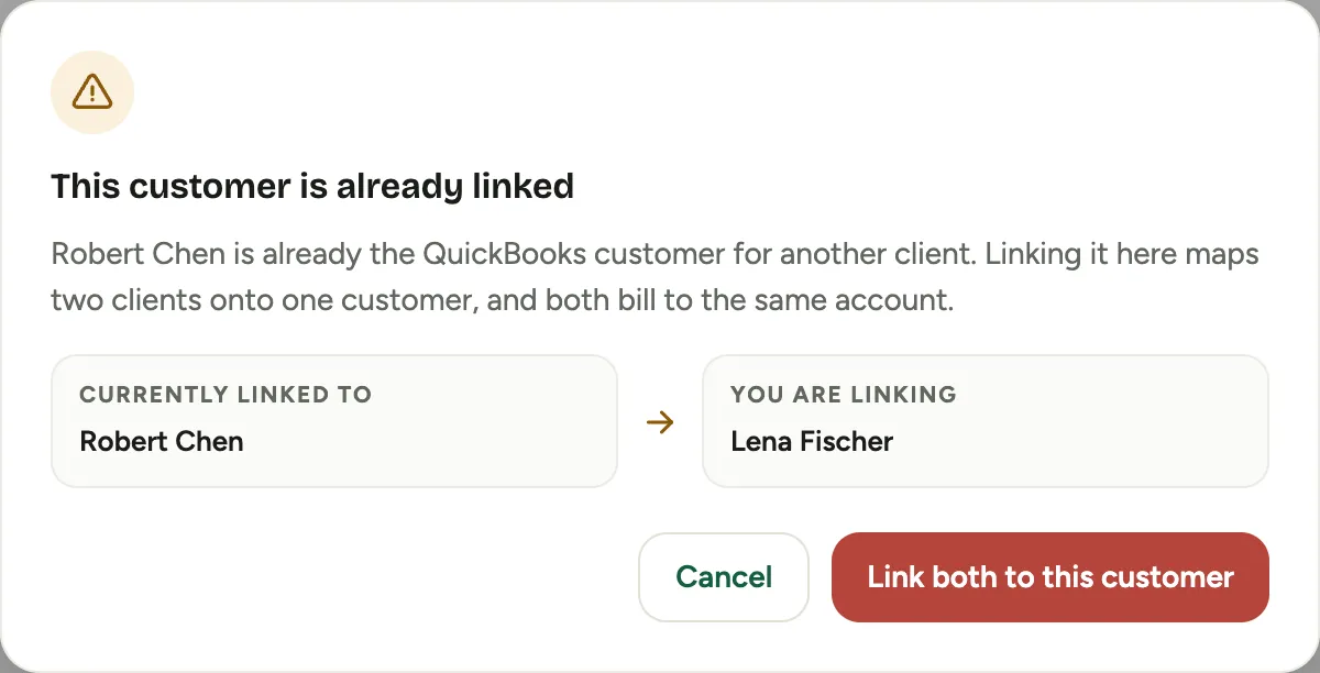 Florio stopping a pick that is already linked to a different customer
