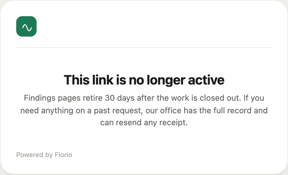 The retired link page